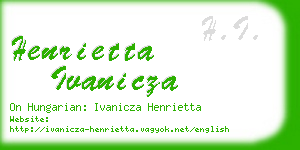 henrietta ivanicza business card